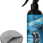 Tire Shine Spray – High Gloss Wet Look with UV Protection, Deep Black Finish for Tires & Trim, Long Lasting Car Tire Dressing for Cars Trucks SUVs Motorcycles RVs, 7oz