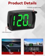 Universal GPS Speedometer HUD Display for Car, Real-Time MPH Digital Speed, MPH Warning Car GPS Overspeed Alarm Speedometer with LED Large Font Display+USB Cable Plug for Truck Motor SUV All Vehicles - Image 3