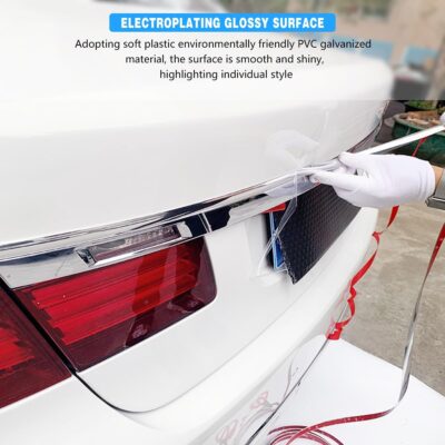 Car Chrome Trim Molding, 16Ft 1/2" Scratch-Proof Vehicle Body Side Trim Strip, Auto Interior Exterior Decorative Protection Trimming, Universal for Motor Truck RV Door Window Bumper - Image 6
