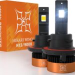 HIKARI WINGS H13/9008 LED Foglight, 50000LM Pure White 6000K LED Bulbs, Plug & Play IP68 Waterproof Pack of 2