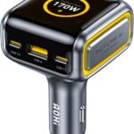AOHI SUPERAUTO 170W Car Charger with TFT Smart Display, 140W PD 3.1 USB C Fast Charging Car Adapter, Compatible with MacBook Pro, Laptops, iPhone 17 Pro Max, Galaxy S25 Ultra