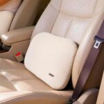 Carwales Beige Lumbar Support Pillow for Car Driving Seat Soft Latex Lower Back Support Thin Relax Home Recliner Sofa Office Accessories Chair Cushion Pain Relief