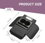 Car Armrest Box Mat, Car Console Organizer with Center Console Cup Holder, 13.78 x 7.87 x 3.15 in Armrest Pad, Universal for Most Vehicles (Black) - Image 2