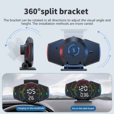 G18 Head Up Display, HUD Display for Cars Windshield, GPS Digital Speedometer MPH for All Cars, Car Compass, Altimeter, Multi-Function Display, Direction, Gradiometer - Image 7