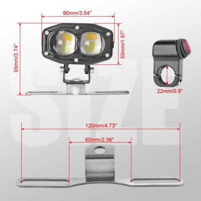 Dirt Bike Light Bar Kit, 4 Modes White Yellow Combo Front LED Headlight Kit with Strobe Universal for Dirt Bike Pit bike Ski-D oo G4 Motocross - Image 2