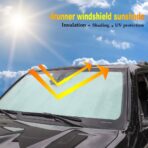 Front Windshield Sunshade - JeCar for 4runner Sunshade Car Sun Shade Heat Shield Custom-fit Sunshade Sun Visor Mat for 2017 2018 2019 2020 2021 2022 2023 2024 Toyota 4runner SUV - Image 2