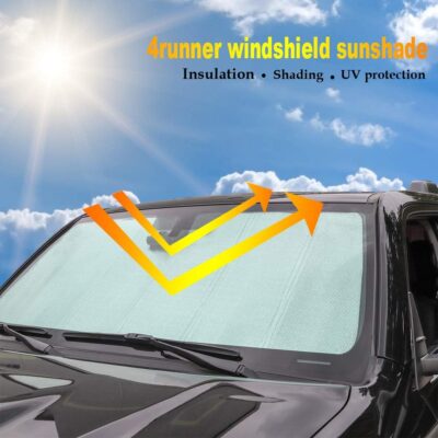 Front Windshield Sunshade - JeCar for 4runner Sunshade Car Sun Shade Heat Shield Custom-fit Sunshade Sun Visor Mat for 2017 2018 2019 2020 2021 2022 2023 2024 Toyota 4runner SUV - Image 2