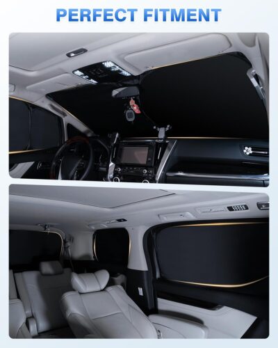 Canvcle Sunshades for Dodge Ram 2500 3500 2010-2025 2026 Accessories Windshield Sun Shade Side Rear Window Shade Cover Sun Visor Shield Privacy Protection Keep Vehicle Cool Black 6PCS - Image 6