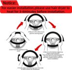 Leather Steering Wheel Cover for SS with a Rubber Inner Ring fit for 14-15 Inch Compatible with SS Camaro Malibu Cruze Impala (SS-R) - Image 4