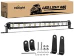 Nilight Single Row LED Light Bar Ultra-Slim Flood Light Bar 13 Inch 36W Fog Driving Work Roof Bumper Lighting for Offroad 4x4 Trucks Polaris RZR SUV ATV UTV