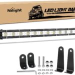 Nilight Single Row LED Light Bar Ultra-Slim Flood Light Bar 13 Inch 36W Fog Driving Work Roof Bumper Lighting for Offroad 4x4 Trucks Polaris RZR SUV ATV UTV