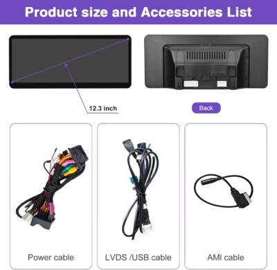 NINETOM 2026 Upgraded 12.3" Ultra-Narrow Touchscreen Wireless CarPlay Android Auto Receiver Compatible with Mercedes-Benz GLA/CLA/A/G -Class C117/X117/X156 (2013–2015), for NTG 4.5/4.7 System - Image 6