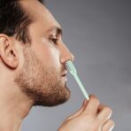 Nasal Hair Cutter for Women Men,2025 Upgraded Manual 360° Rotating Nostril Hair Removal Tool Double Sided Nose Hair Blade,Nose Hair Trimmer with Ear Picker for Travel Essentials (Beige, 3 packs) - Image 2