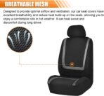 Car Seat Covers, Breathable Comfortable Automotive Seat Protectors, Anti-Slip 2 Front Seats Covers Airbags Compatible, Universal Washable Vehicle Accessories for Car, Truck, SUV (Black/Grey) - Image 4
