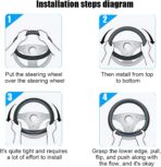 Bling Car Steering Wheel Cover, 15 Inch Elastic Stretch Crystal Rhinestone Vehicle Steering Wheel Protector, Anti-Slip Auto Interior Protective Cover, Universal for SUV RV Truck (Black) - Image 5