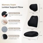 FLORICH Car Seat Cushion & Lumbar Support Pillow & Car Neck Pillow, Ergonomic Memory Foam Driving Seat Cushion for Back & Sciatica Pain Relief, Non-Slip Washable Cushion for Car, Driver, Office-Black - Image 3