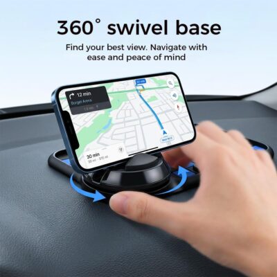 Multifunction Car Anti-Slip Mat, 2026 Car Dashboard Mat with 360° Rotating Adjustable Phone Holder, Temporary Parking Number for Phones, Sunglasses, Keys, Daily Essentials (Black-Gray) - Image 3