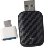 2-in-1 Wireless CarPlay-Android Auto Adapter with USB Interface, Converts Wired to Wireless Connection, Hands-Free Calling, Voice Navigation and Music Control for Most Vehicles