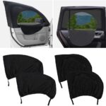 4PCS Car Window Shades with Zipper,Breathable Car Window Cover Baby Window Shades for Car,Camping Essentials Side Window Sun Shade for Privacy Protection Fits Most Cars
