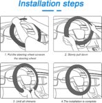 Car Steering Wheel Cover, 14.5"-15" Leather Anti-Slip Sporty Vehicle Steering Wheel Protector, Soft Breathable Auto Interior Decoration Accessories, Universal for SUV Truck Sedan (Black) - Image 5