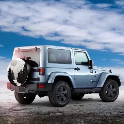 Abstract Moon Spare Tire Cover Mountain Tree Waterproof Dust-Proof Universal Spare Wheel Tire Covers 15 Inch Fit for RV Trailer Truck Jeep Rv SUV Truck Camper Travel Trailer Accessories - Image 3