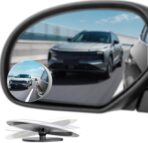 Blind Spot Mirrors 2 Pack, Frameless Side Mirror Blindspot Convex HD Glass Car Accessories, Side View Mirror Blindspot with Wide Angle Adjustable Stick for Car SUV and Trucks