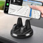 Car Phone Holder with Stable Base and Anti-Slip Texture, Vertical Screen Mode for Driving Navigation, Universal Dashboard Mount with Most Smartphones