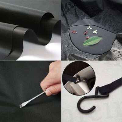 Half Car Cover All Weather Car Body Cover for All Season Sunshade Cover Snow Cover Waterproof 420D Oxford Fabric (Fit MPV/SUV) - Image 6