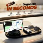 Multifunction Car Anti-Slip Mat, Car Dashboard Mat 360° Rotating, Adjustable Phone Holder with Hidden Parking Number Plate for Phone, Sunglasses and Keys (Style B) - Image 6