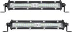 STDYSUN Ultra Slim Single Row LED Offroad Driving Fog Lights Bar 2Pcs 7Inch Waterproof Auxiliary Work Lights Grille Lights Bar fit for Motorcycle Truck Trator ATV UTV Golf Cart Boat Cars