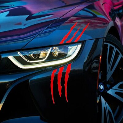 3pcs Car Stickers Vinyl Claw Marks Decals for Men (Red) - Image 2