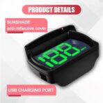 Car HUD GPS Digital Speedometer, Automotive MPH LED Large Font Head Up Display with USB Cable Plug & Play, Universal Vehicle Speed Meter for Golf Cart, Truck, SUV, Motorcycle(MP/H) - Image 3