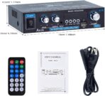 AK35 Bluetooth 5.0 Stereo Amplifier, 2.0 Channel Mini Audio Receiver, 30Wx2 Home HiFi Audio Amp with Bass/Treble Control for Home Theater, TV, Speakers, Car - Image 7