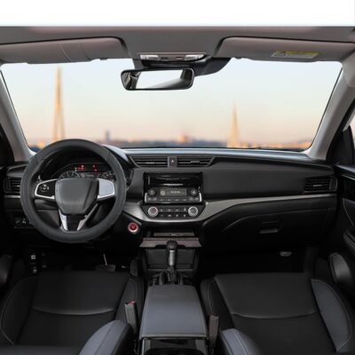 GIANT PANDA Microfiber Leather Steering Wheel Cover for Honda Accord,Civic,CR-V,HR-V,Pilot(Black-Standard Size) - Image 6