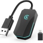 Wireless CarPlay Adapter, 2025 Upgraded Dual-Band (2.4GHz/5GHz) WiFi, Converts Wired to Wireless CarPlay, More Stable & Auto-Connect, Plug & Play for OEM Wired CarPlay Cars & iPhone iOS 10+ (Black).