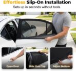 2 Pack Car Window Shades, 2026 New Stretchy Mesh Car Window Screens Sun Shades, Nets Covers for Sedan, SUV, Rear Side Window, Front Side Window (Small Size, Rear Side) - Image 3