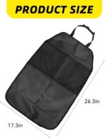 MoNing 2 PCS Kick Mat Back Seat Protector, Waterproof Car Backseat Protective Kick Mat with 2 Mesh Pockets, Large Vehicle Seat Back Kick Mat Organizer for Kids - Image 2