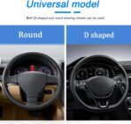 Car Steering Wheel Cover, 14.5"-15" Leather Anti-Slip Sporty Vehicle Steering Wheel Protector, Soft Breathable Auto Interior Decoration Accessories, Universal for SUV Truck Sedan (Black) - Image 4
