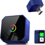 2026 Upgraded Mini Wireless CarPlay Adapter for CarPlay & Android Auto, Plug & Play, Fast, Auto Connect, No Latency 2in1 Car Play Wireless Adapter for iPhone iOS 10+ Android 11+ Information Display