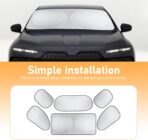 6PCS Reflective Car Windshield Sunshade Kit, Foldable Magnetic Side Window Shade with Storage Bag, Silver Coated UV Protection Heat Shield, Universal Auto Privacy Cover for Baby Camping Napping - Image 6