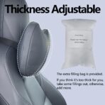 TESBEAUTY Nappa Leather Headrest Pillow 2 Packs for Tesla Neck Pillow Uniquely Designed for Tesla Model Y/3/S/X Tesla Car Neck Support Cushion for People Under 5'7" Black - Image 4