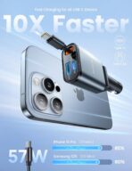 Lamicall Car Charger USB C Compatible with iPhone 17 16 15 Fast Charging [Ultra-Compact, 60% Less Space] 57w Type C Retractable Car Charger Fit Samsung Galaxy S25 S24 Ultra Pixel Android - Image 3