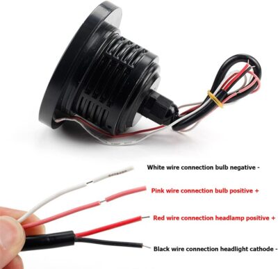 2PCS Car Angel Eye Fog Light, Round COB LED Lamp High Power Bright with White Halo Angel Eye Rings Headlight, Universal Daytime Running Light DRL Car Driving Bulbs Projector (Light Blue) - Image 4