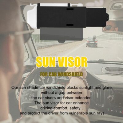 Polarized Car Sun Visor Extension with PC Lens and Side Sunshade, Anti-Glare Windshield Visor - Universal for Most Cars (Black) - Image 7
