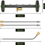 Undercarriage Pressure Washer Attachment 16 Inch Power Washer Water Broom with 4 Nozzles Dual-Function Pressure Washer Undercarriage Cleaner With 3 Pieces Extension Wand 4000 PSI - Image 8