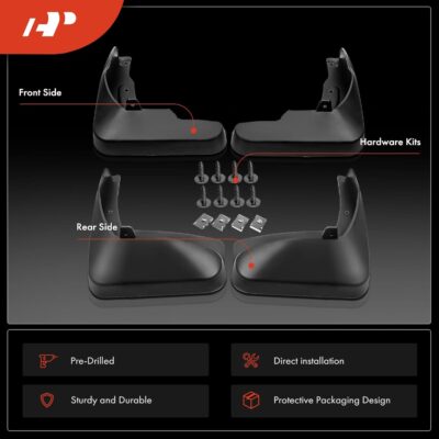 A-Premium Set of 4PCS Mud Flaps Splash Guards Mudguards Mudflaps with Hardware Kits Accessory Compatible with Toyota Venza, 2009-2016, Sport Utility, Front and Rear (Driver & Passenger Sides) - Image 3
