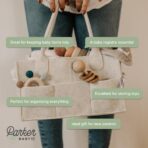 Parker Baby Diaper Caddy - Nursery Storage Bin and Car Organizer for Diapers and Baby Wipes - White, Large - Image 5