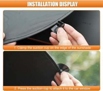 Car Rear Window Sunshade for Baby, Glare & UV Protection Rear Windows Sun Shade Covers with Suction Cups, Universal Auto Sun Blocker Cooling Accessories for Vehicles Privacy Protection (9972) - Image 6