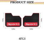 HZEL 4PCS Car Mud Flaps, Soft Flexible Sports Vehicle Splash Guard Mudflap with Hardwares, Bendable Automotive Exterior Mud Guard Dirty Fenders Replacement, Universal for Most Vehicles (7.87 x 9.06'') - Image 2