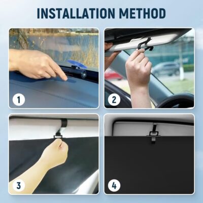 Automatic Retractable Car Sunshade, 2025 Upgrade Adjustable Auto Sunshades, Suction Cup Sunshade for Various Models, UV Rays Blocker for Drivers, Foldable 27x53inch (1Set) - Image 6